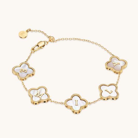 Armband med klöver och eget namn